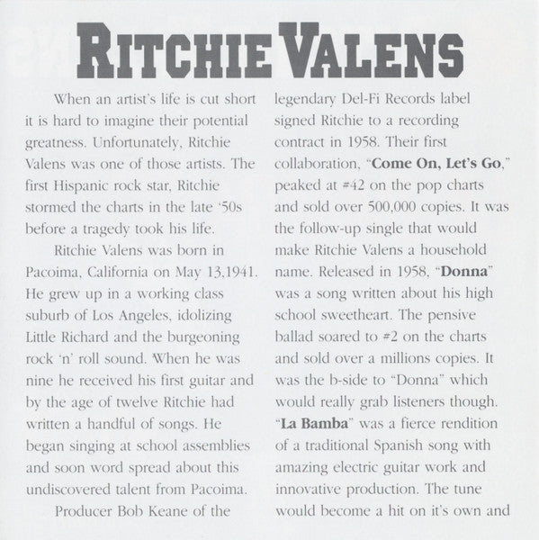 Ritchie Valens - La Bamba And Other Hits