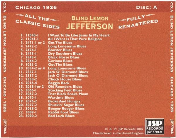 Blind Lemon Jefferson - The Complete 94 Classic Sides Remastered