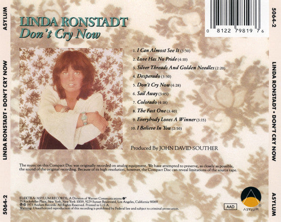 Linda Ronstadt - Don't Cry Now