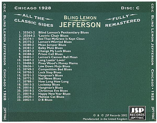 Blind Lemon Jefferson - The Complete 94 Classic Sides Remastered
