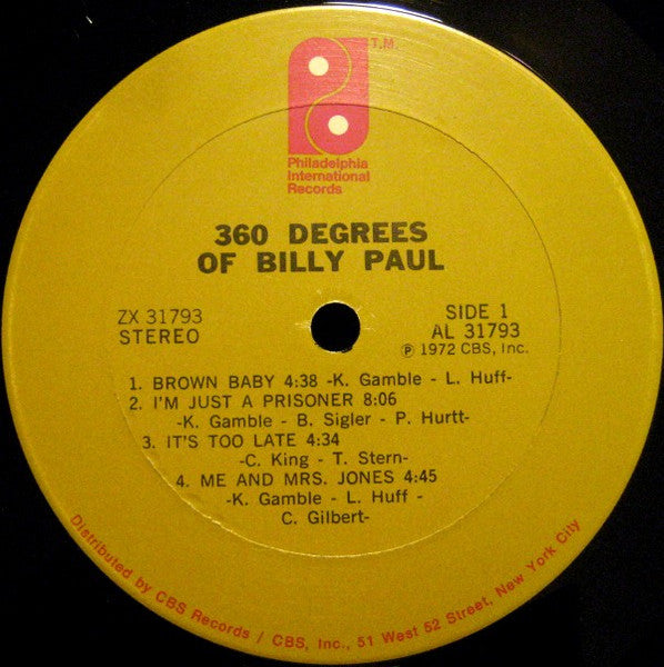 Billy Paul - 360 Degrees Of Billy Paul