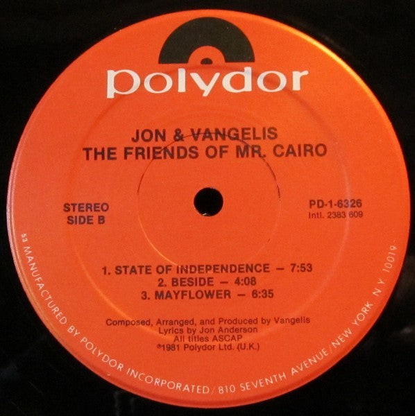 Jon & Vangelis - The Friends Of Mr. Cairo