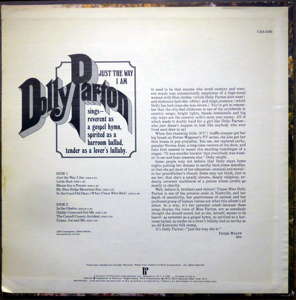 Dolly Parton - Just The Way I Am