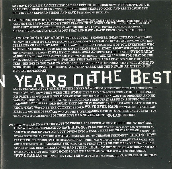 Def Leppard - Vault: Def Leppard Greatest Hits 1980-1995