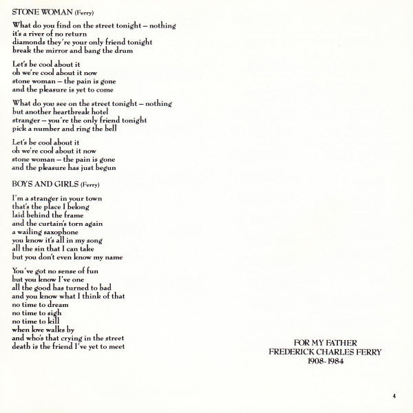 Bryan Ferry - Boys And Girls