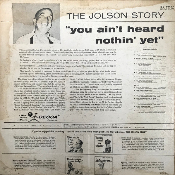 Al Jolson - The Jolson Story "You Ain't Heard Nothin' Yet"