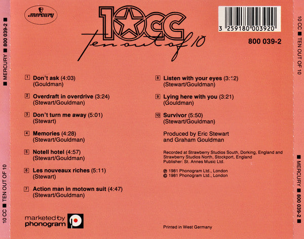 10cc - Ten Out Of 10