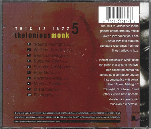 Thelonious Monk - This Is Jazz 5
