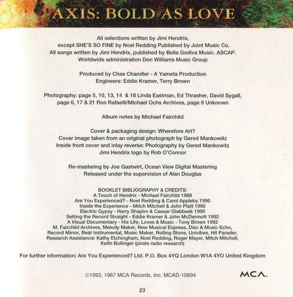 The Jimi Hendrix Experience - Axis: Bold As Love