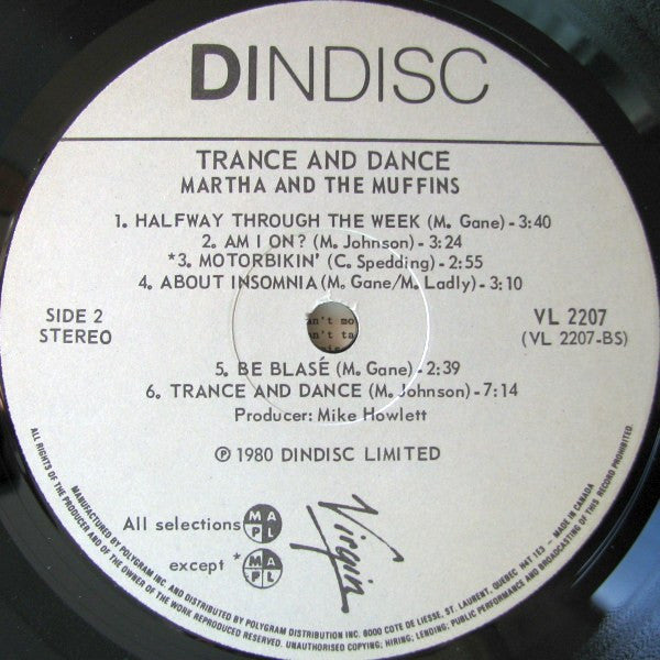 Martha And The Muffins - Trance And Dance