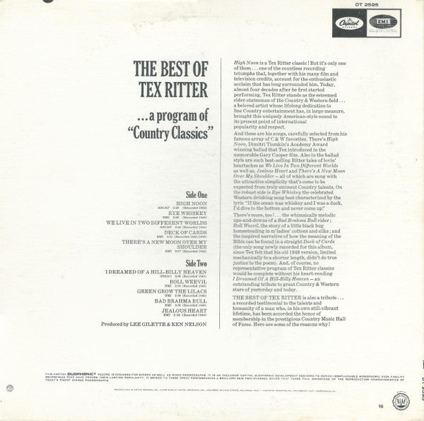 Tex Ritter - The Best Of Tex Ritter