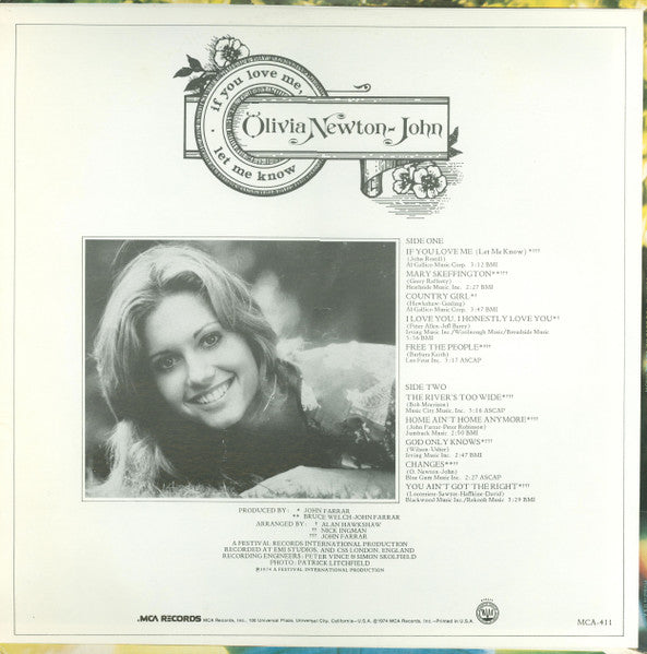 Olivia Newton-John - If You Love Me Let Me Know