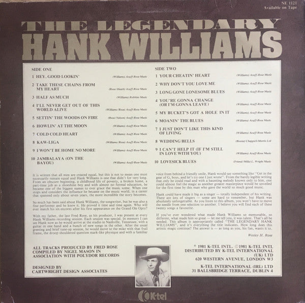 Hank Williams - The Legendary Hank Williams