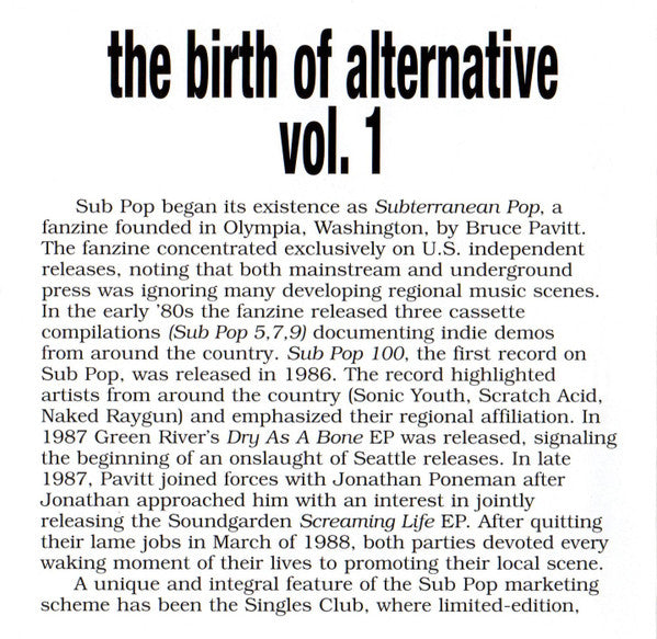 Various - The Birth Of Alternative Vol. 1