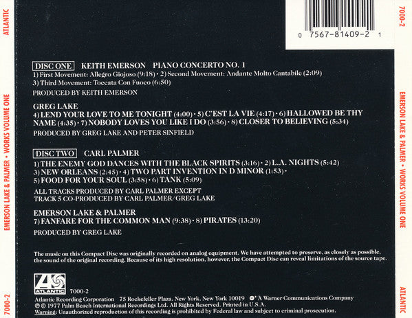 Emerson, Lake & Palmer - Works (Volume 1)