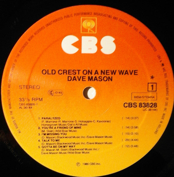 Dave Mason - Old Crest On A New Wave