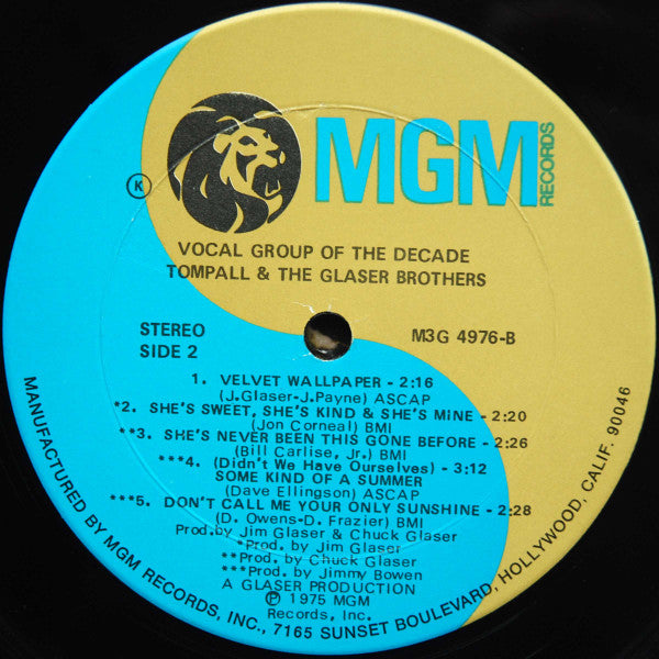 Tompall Glaser & The Glaser Brothers - Vocal Group Of The Decade