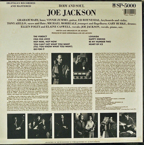 Joe Jackson - Body And Soul