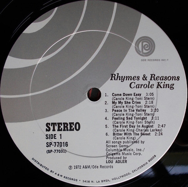 Carole King - Rhymes & Reasons