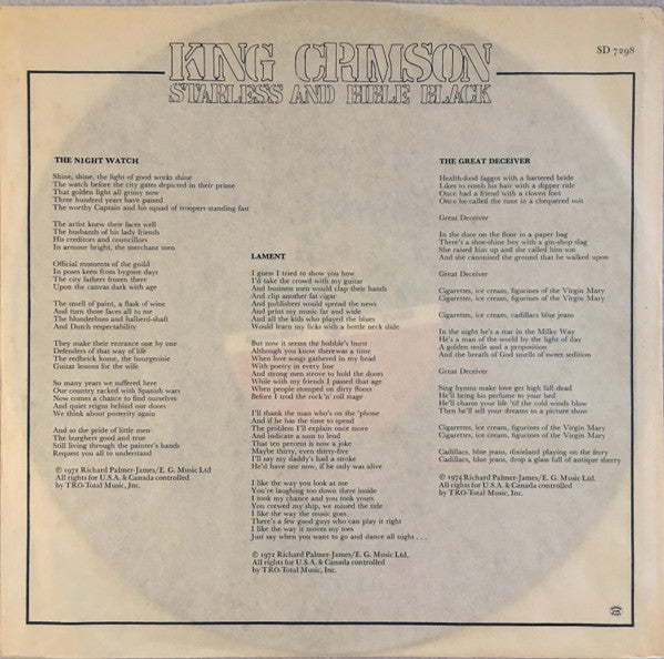 King Crimson - Starless And Bible Black