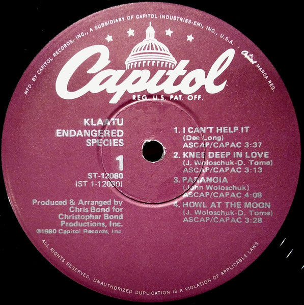 Klaatu - Endangered Species