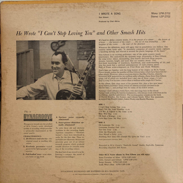 Don Gibson - I Wrote A Song