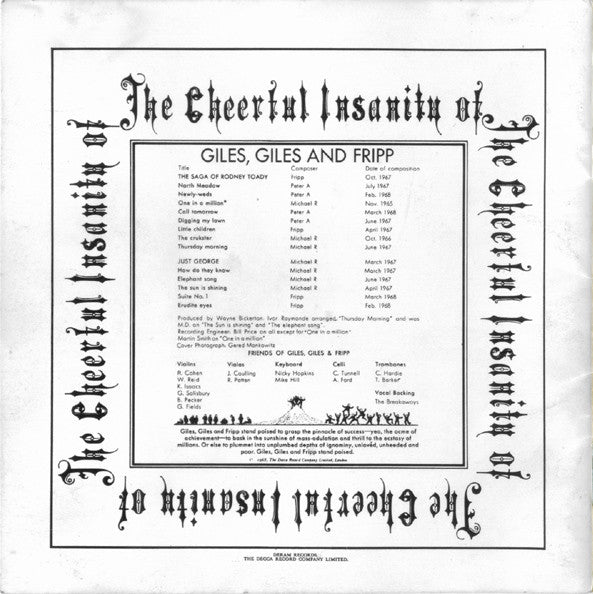 Giles, Giles And Fripp - The Cheerful Insanity Of Giles, Giles And Fripp