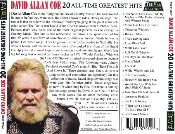 David Allan Coe - 20 All-Time Greatest Hits