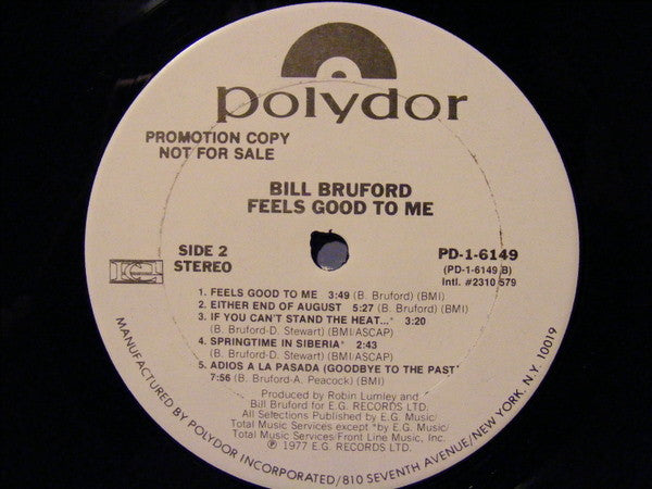 Bruford - Feels Good To Me