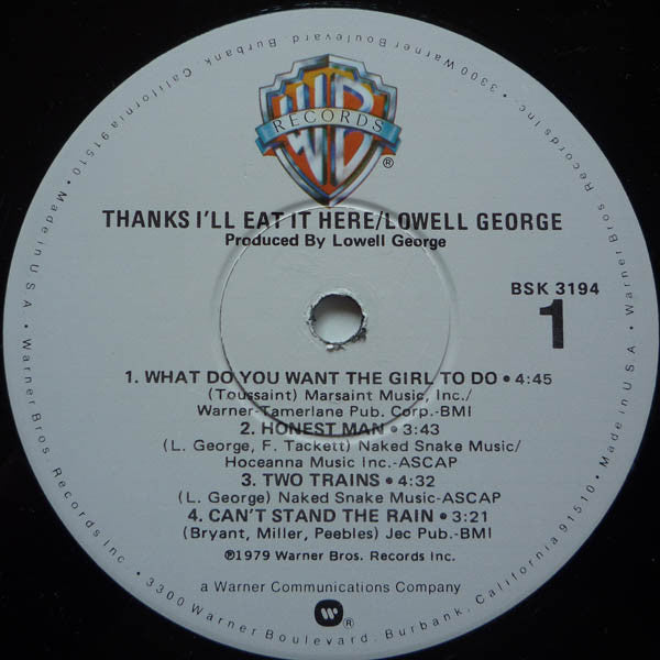 Lowell George - Thanks I'll Eat It Here