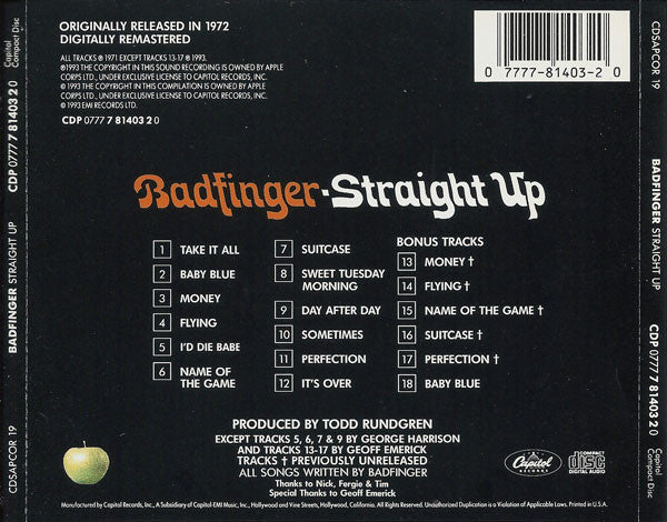 Badfinger - Straight Up