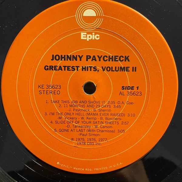 Johnny Paycheck - Greatest Hits, Volume 2