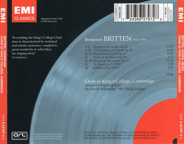 Benjamin Britten - A Ceremony Of Carols • Hymn To St Cecilia • Missa Brevis • Rejoice In The Lamb • Jubilate & Te Deum In C • Festival Te Deum