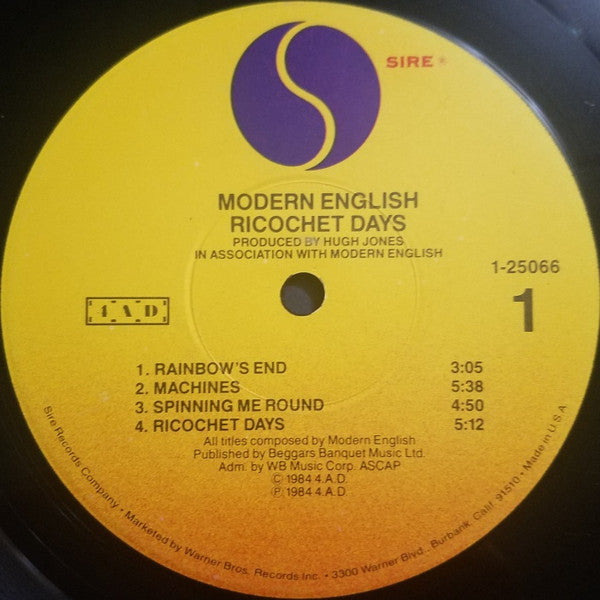 Modern English - Ricochet Days