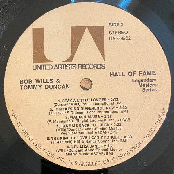 Bob Wills & Tommy Duncan - Hall Of Fame