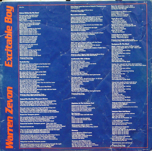Warren Zevon - Excitable Boy