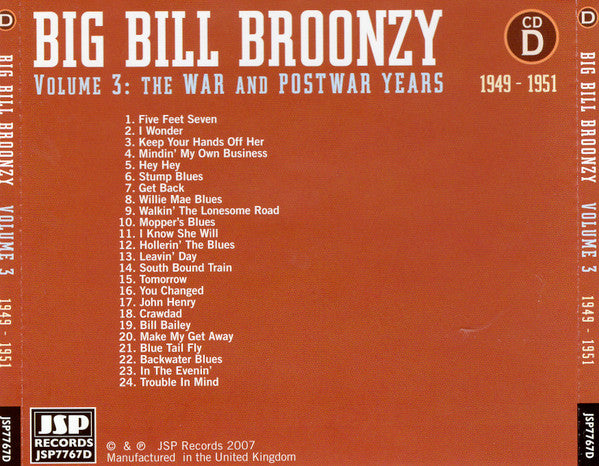 Big Bill Broonzy - Volume 3: The War And Postwar Years 1940 - 1951