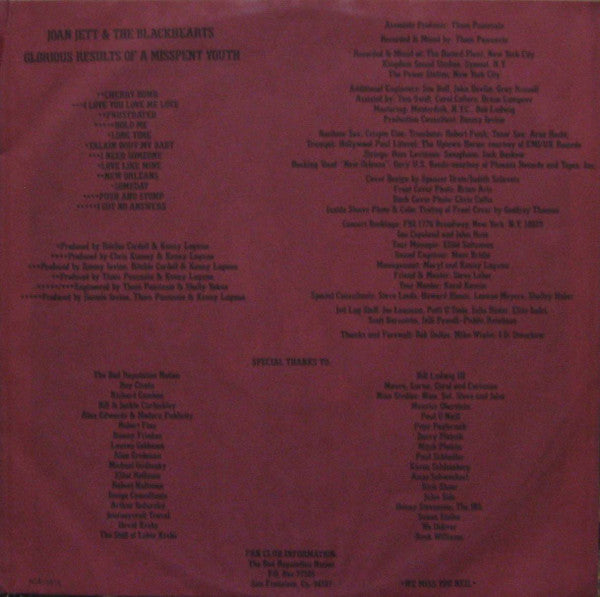 Joan Jett & The Blackhearts - Glorious Results Of A Misspent Youth