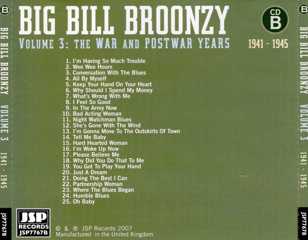 Big Bill Broonzy - Volume 3: The War And Postwar Years 1940 - 1951