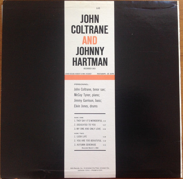 John Coltrane - John Coltrane And Johnny Hartman
