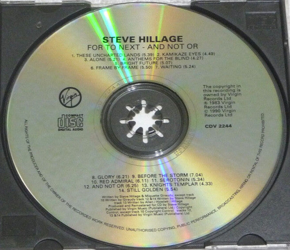 Steve Hillage - For To Next - And Not Or