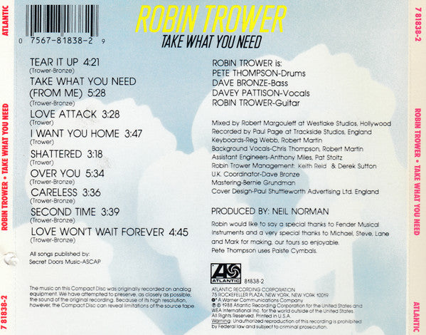 Robin Trower - Take What You Need