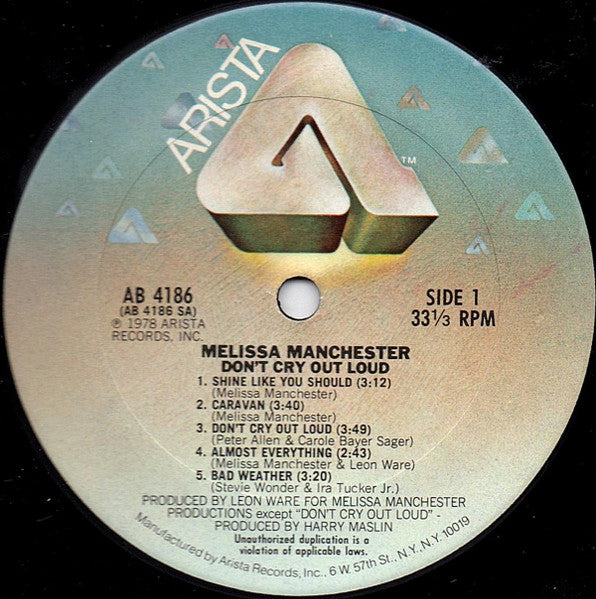 Melissa Manchester - Don't Cry Out Loud