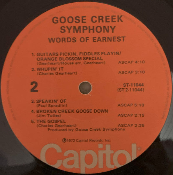 Goose Creek Symphony - Words Of Earnest