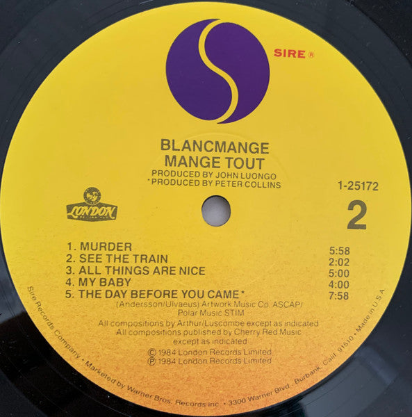 Blancmange - Mange Tout