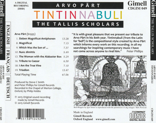 The Tallis Scholars - Tintinnabuli