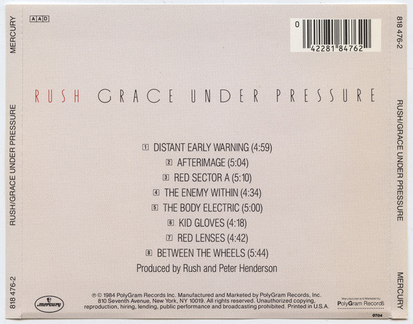 Rush - Grace Under Pressure