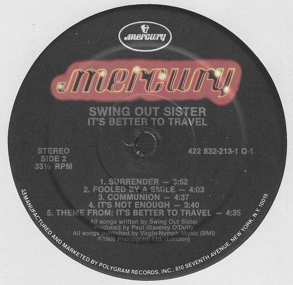 Swing Out Sister - It's Better To Travel