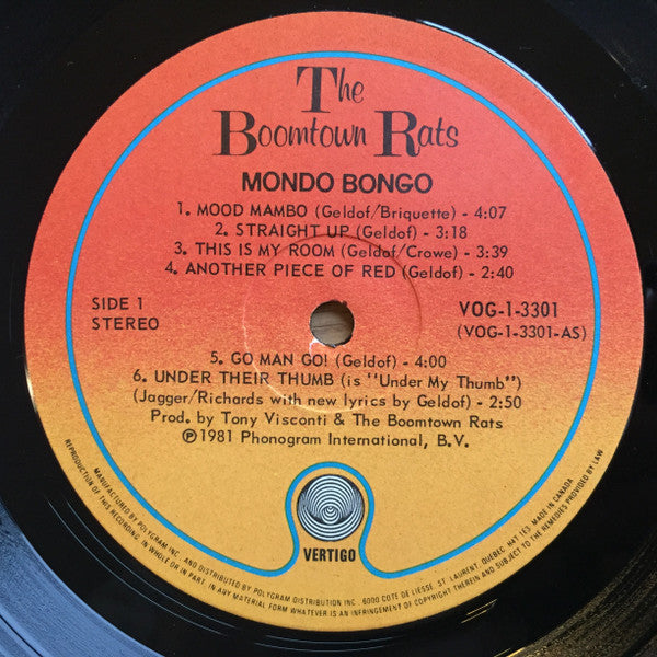 The Boomtown Rats - Mondo Bongo