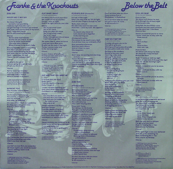 Franke & The Knockouts - Below The Belt